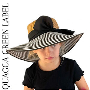 Quagga Green Label Paper Straw Hat with Black Bow​